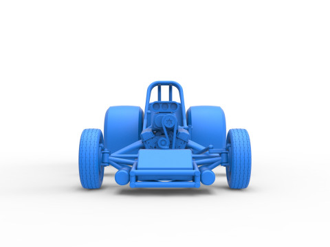 Vintage Funny Car Base Scale 1 to 25 3D Baskı Modeli