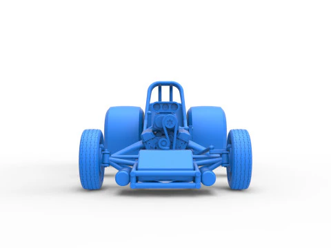 Vintage Funny Car Base Scale 1 to 25 3D Print Model