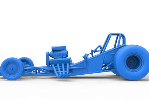 Vintage Funny Car Base Scale 1 to 25 3D Baskı Modeli