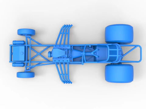 Vintage Funny Car Base Scale 1 to 25 3D Print Model
