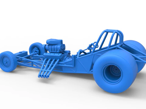 Vintage Funny Car Base Scale 1 to 25 3D Print Model