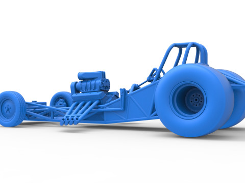 Vintage Funny Car Base Scale 1 to 25 3D Baskı Modeli