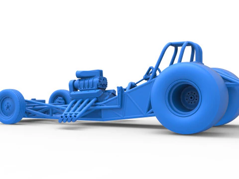 Vintage Funny Car Base Scale 1 to 25 3D Print Model