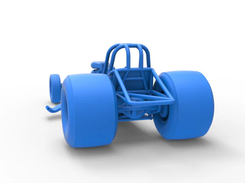 Vintage Funny Car Base Scale 1 to 25 3D Print Model