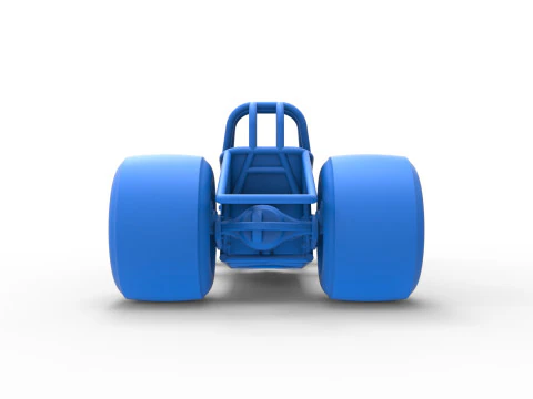Vintage Funny Car Base Scale 1 to 25 3D Print Model