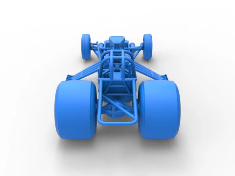 Vintage Funny Car Base Scale 1 to 25 3D Print Model