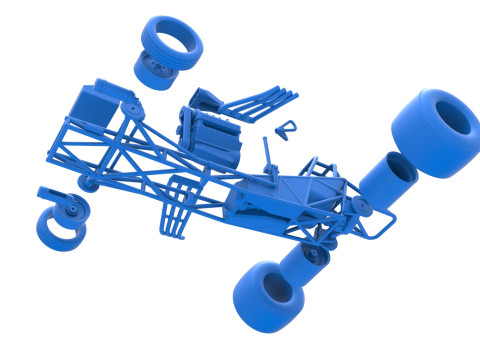 Vintage Funny Car Base Scale 1 to 25 3D Baskı Modeli