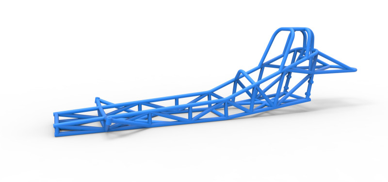Frame of Vintage Funny Car Scale 1 to 25 3Dプリントモデル .c4d .max .obj .3ds .fbx .stl .blend 