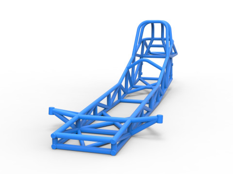 Frame of Vintage Funny Car Scale 1 to 25 3Dプリントモデル