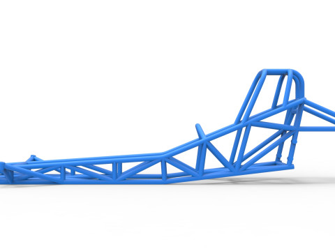 Frame of Vintage Funny Car Scale 1 to 25 3Dプリントモデル