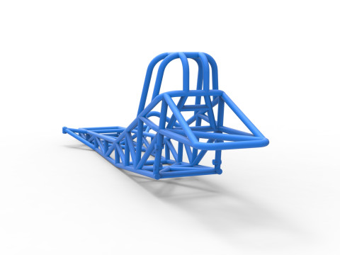 Frame of Vintage Funny Car Scale 1 to 25 3Dプリントモデル