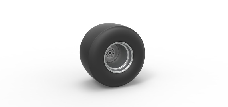 Rear wheel of Vintage Funny Car Scale 1 to 25 3D Baskı Modeli .c4d .max .obj .3ds .fbx .stl .blend 