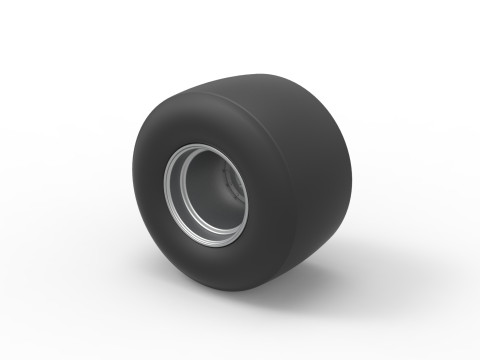 Rear wheel of Vintage Funny Car Scale 1 to 25 3D Baskı Modeli