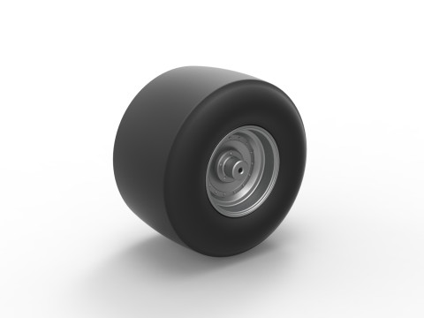 Rear wheel of Vintage Funny Car Scale 1 to 25 3D Baskı Modeli