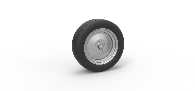 Front wheel of Vintage Funny Car Scale 1 to 25 3Dプリントモデル .c4d .max .obj .3ds .fbx .stl .blend 