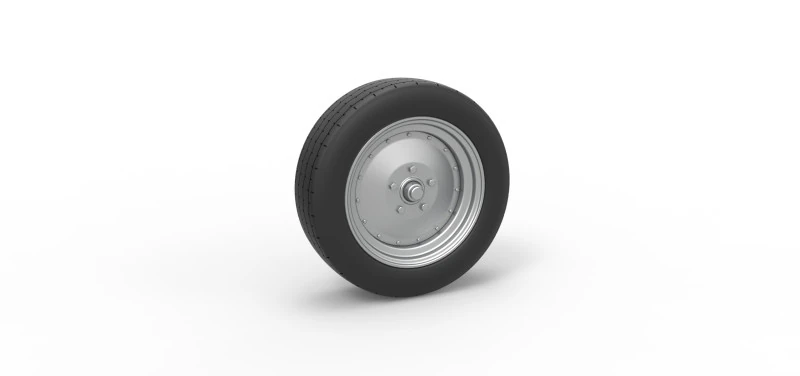 Front wheel of Vintage Funny Car Scale 1 to 25 3D Print Model .c4d .max .obj .3ds .fbx .stl .blend 
