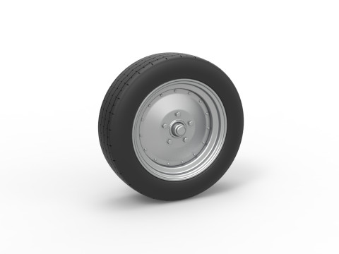 Front wheel of Vintage Funny Car Scale 1 to 25 3D प्रिंट मॉडल