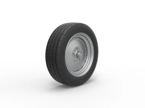 Front wheel of Vintage Funny Car Scale 1 to 25 3D Print Model