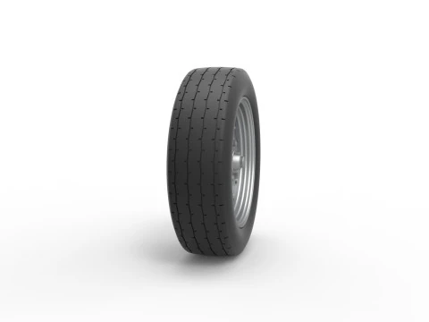 Front wheel of Vintage Funny Car Scale 1 to 25 3D Print Model