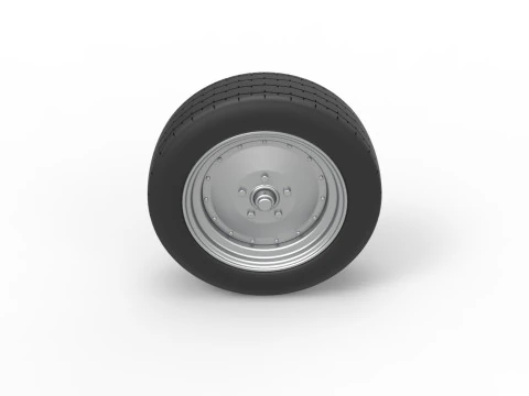 Front wheel of Vintage Funny Car Scale 1 to 25 3D Print Model