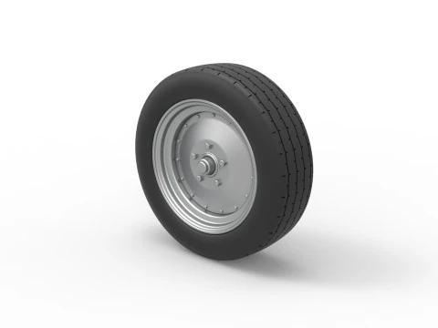 Front wheel of Vintage Funny Car Scale 1 to 25 3D Print Model
