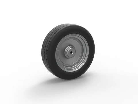 Front wheel of Vintage Funny Car Scale 1 to 25 3D Print Model