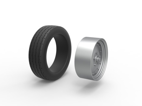 Front wheel of Vintage Funny Car Scale 1 to 25 3Dプリントモデル