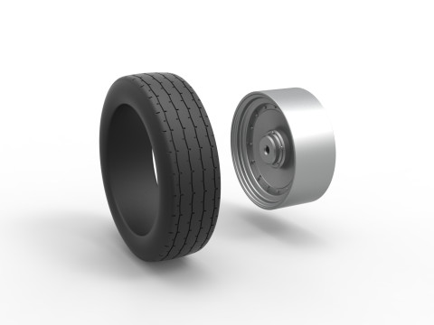Front wheel of Vintage Funny Car Scale 1 to 25 3Dプリントモデル