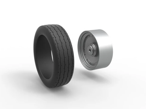 Front wheel of Vintage Funny Car Scale 1 to 25 3D Print Model