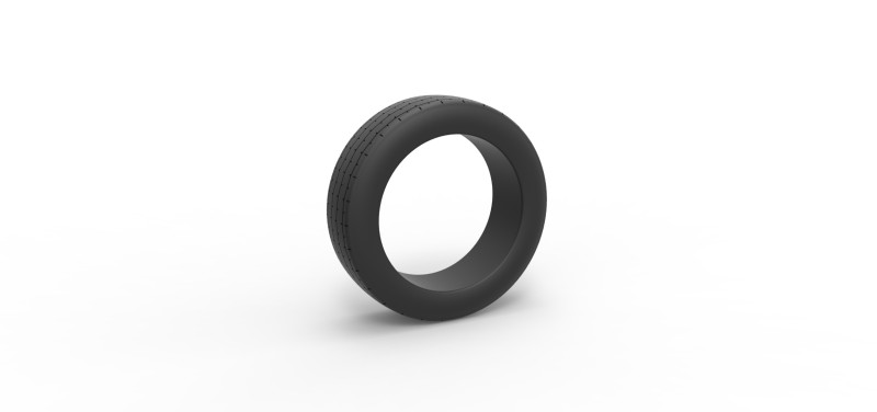 Front tire of Vintage Funny Car Scale 1 to 25 3D Принт Модель .c4d .max .obj .3ds .fbx .stl .blend 