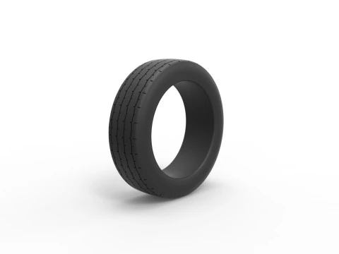 Front tire of Vintage Funny Car Scale 1 to 25 3D Print Model