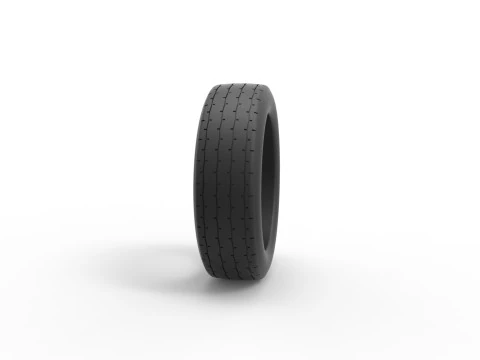 Front tire of Vintage Funny Car Scale 1 to 25 3D Print Model