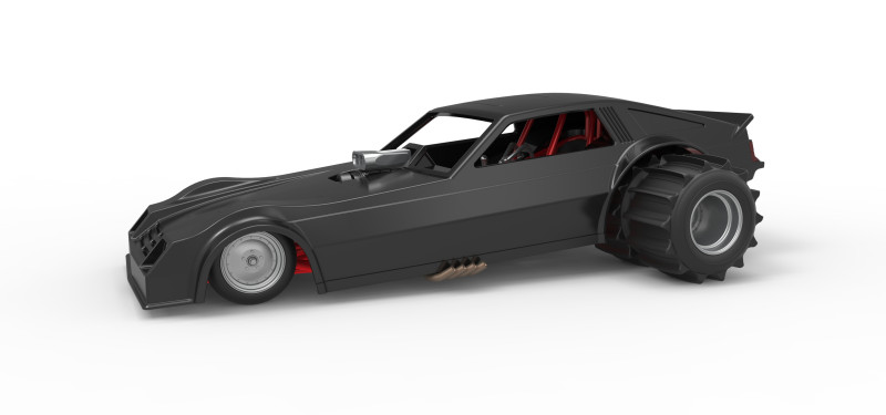Vintage Funny Car for Sand drag racing Scale 1 to 25 3D प्रिंट मॉडल .c4d .max .obj .3ds .fbx .stl .blend 