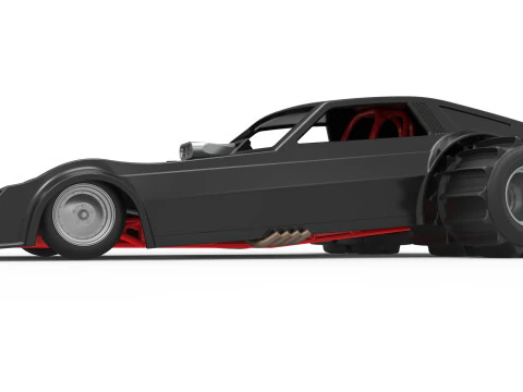 Vintage Funny Car for Sand drag racing Scale 1 to 25 3D Print Model