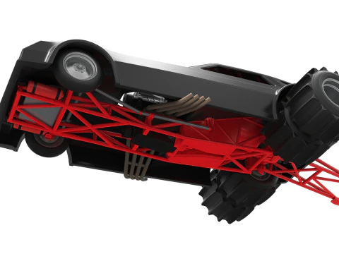 Vintage Funny Car for Sand drag racing Scale 1 to 25 3D Print Model