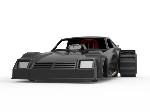 Vintage Funny Car for Sand drag racing Scale 1 to 25 3D Print Model