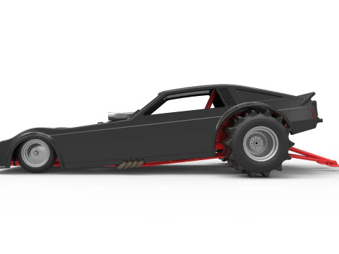 Vintage Funny Car for Sand drag racing Scale 1 to 25 3D Print Model