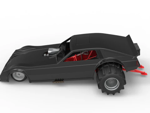 Vintage Funny Car for Sand drag racing Scale 1 to 25 3D Print Model