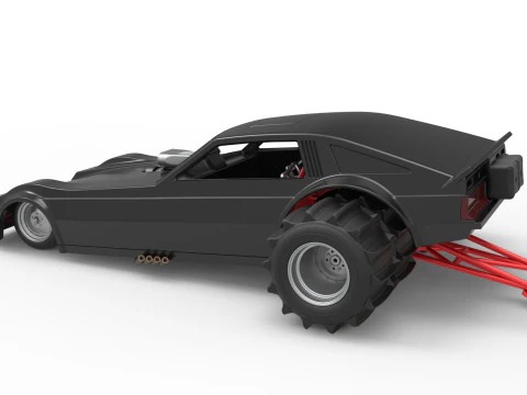 Vintage Funny Car for Sand drag racing Scale 1 to 25 3D Print Model