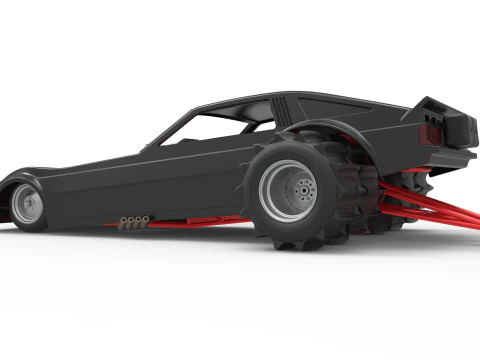 Vintage Funny Car for Sand drag racing Scale 1 to 25 3D Print Model