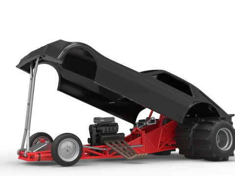 Vintage Funny Car for Sand drag racing Scale 1 to 25 3D Print Model