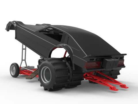 Vintage Funny Car for Sand drag racing Scale 1 to 25 3D Print Model