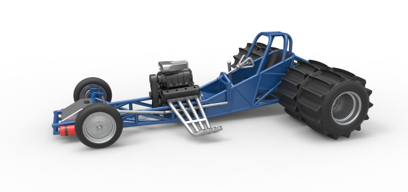 Vintage Funny Car Base for Sand drag racing Scale 1 to 25 3D Print Model .c4d .max .obj .3ds .fbx .stl .blend 