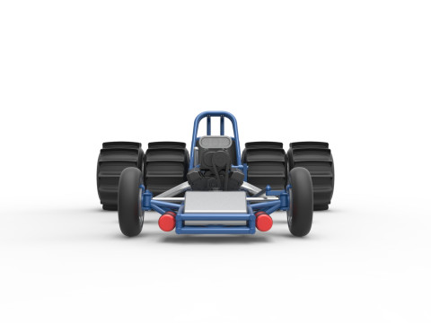 Vintage Funny Car Base for Sand drag racing Scale 1 to 25 3D Print Model