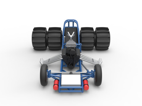 Vintage Funny Car Base for Sand drag racing Scale 1 to 25 3D Print Model