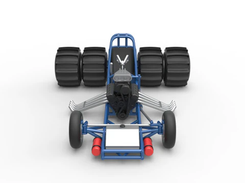 Vintage Funny Car Base for Sand drag racing Scale 1 to 25 3D Print Model