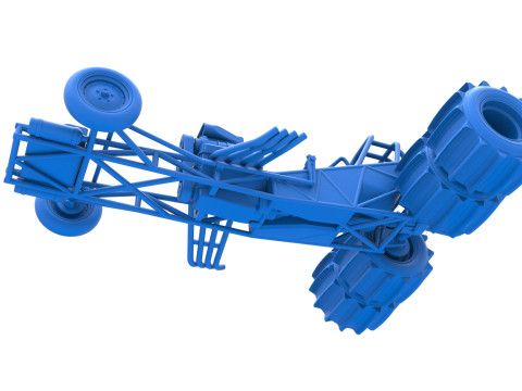 Vintage Funny Car Base for Sand drag racing Scale 1 to 25 3D Print Model