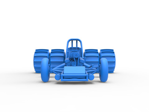 Vintage Funny Car Base for Sand drag racing Scale 1 to 25 3D Print Model