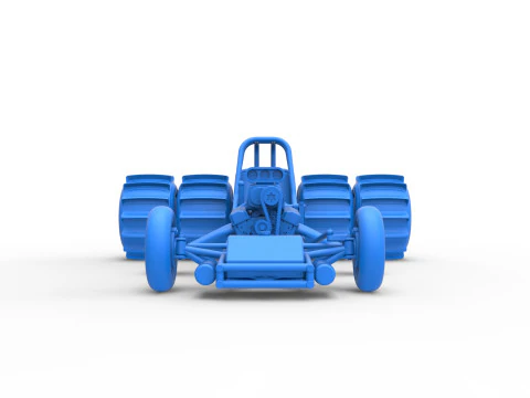 Vintage Funny Car Base for Sand drag racing Scale 1 to 25 3D Print Model