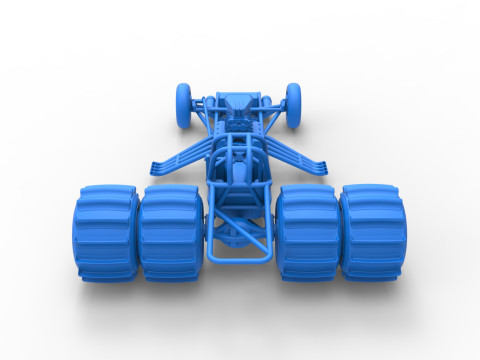 Vintage Funny Car Base for Sand drag racing Scale 1 to 25 3D Print Model